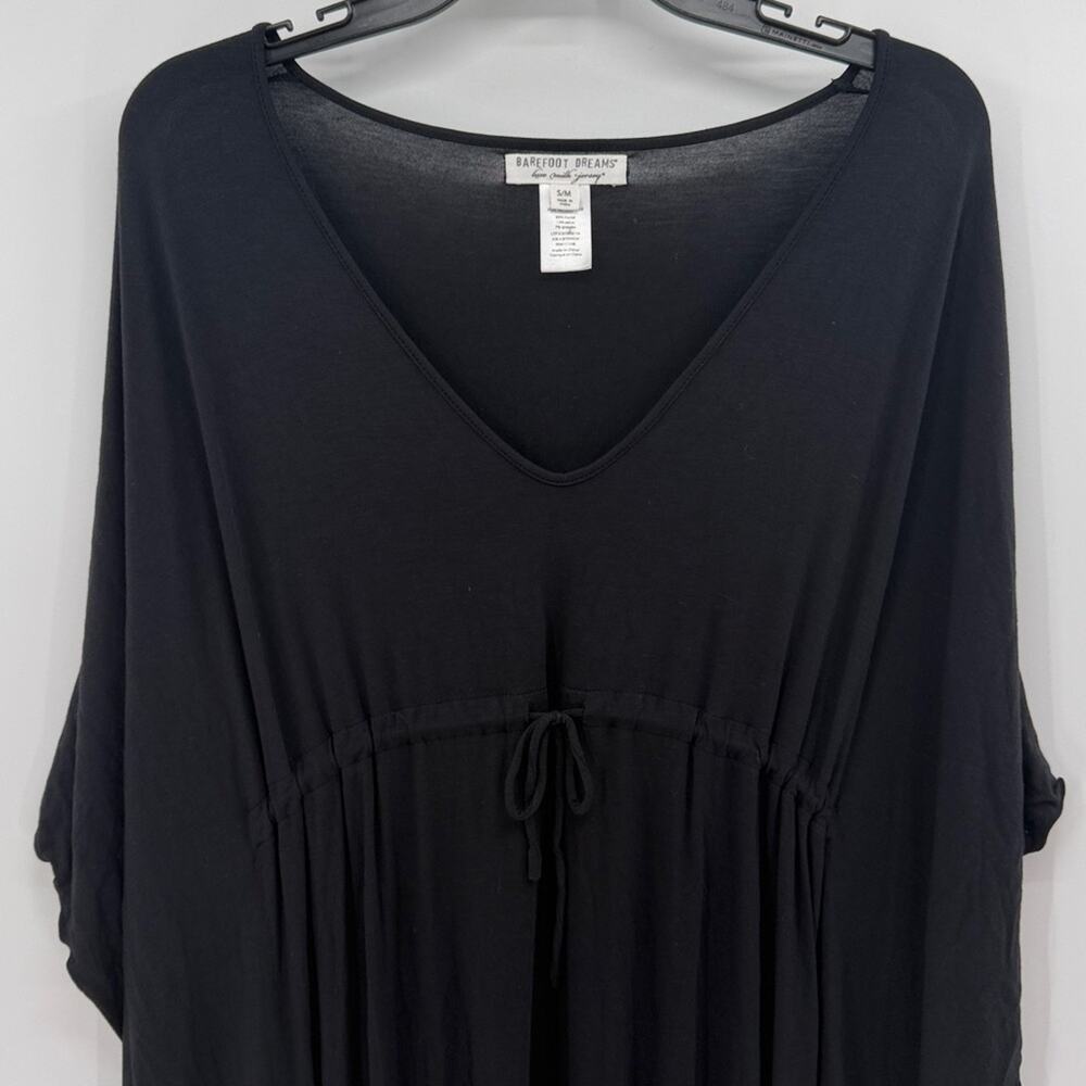 Barefoot Dreams Luxe Milk Jersey Paradise Cove Caftan - Black - S/M - Picture 2 of 8